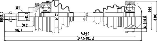 Dynamatrix DDS261105 - Arbre de transmission cwaw.fr