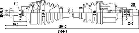 Dynamatrix DDS210043 - Arbre de transmission cwaw.fr