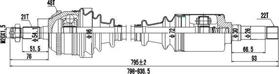 Dynamatrix DDS210042 - Arbre de transmission cwaw.fr