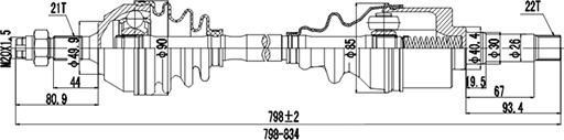 Dynamatrix DDS210008 - Arbre de transmission cwaw.fr