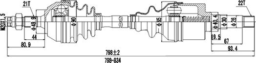 Dynamatrix DDS210003 - Arbre de transmission cwaw.fr