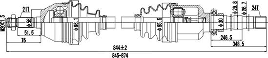 Dynamatrix DDS210007 - Arbre de transmission cwaw.fr