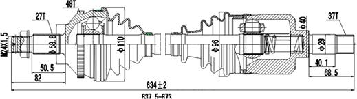 Dynamatrix DDS210016 - Arbre de transmission cwaw.fr