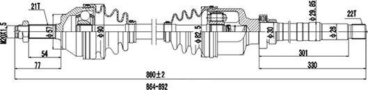 Dynamatrix DDS210017 - Arbre de transmission cwaw.fr