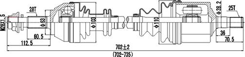 Dynamatrix DDS210034 - Arbre de transmission cwaw.fr