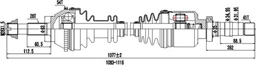 Dynamatrix DDS210036 - Arbre de transmission cwaw.fr