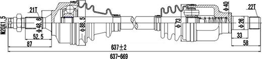 Dynamatrix DDS210030 - Arbre de transmission cwaw.fr