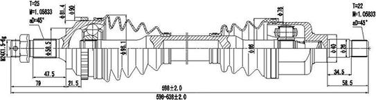 Dynamatrix DDS210021 - Arbre de transmission cwaw.fr