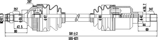 Dynamatrix DDS210128 - Arbre de transmission cwaw.fr