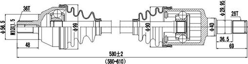 Dynamatrix DDS218328 - Arbre de transmission cwaw.fr