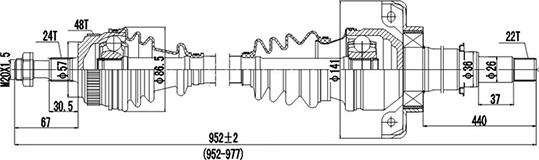 Dynamatrix DDS235038 - Arbre de transmission cwaw.fr