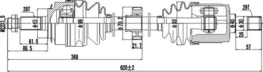 Dynamatrix DDS223026 - Arbre de transmission cwaw.fr