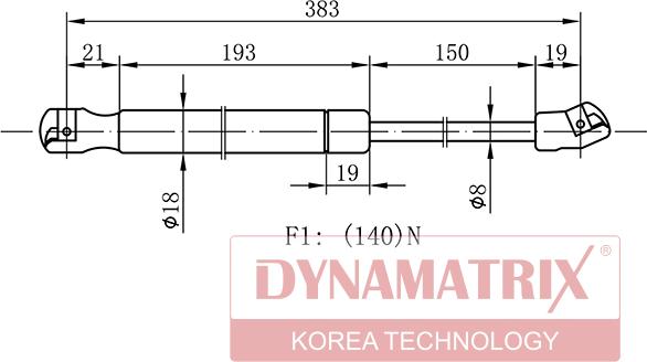 Dynamatrix DGS006963 - Vérin, vitre arrière cwaw.fr