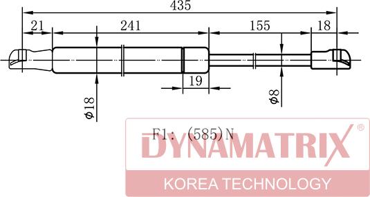 Dynamatrix DGS015490 - Vérin de hayon, de coffre cwaw.fr