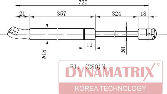 Dynamatrix DGS8945NP - Vérin, capot-moteur cwaw.fr