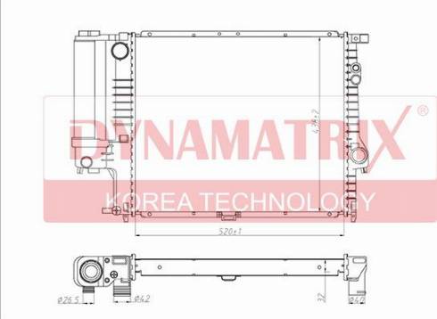 Dynamatrix DR60743A - Radiateur, refroidissement du moteur cwaw.fr