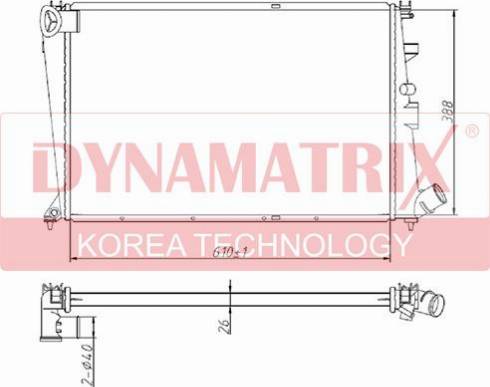 Dynamatrix DR61303 - Radiateur, refroidissement du moteur cwaw.fr