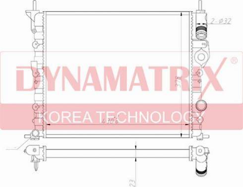 Dynamatrix DR639371 - Radiateur, refroidissement du moteur cwaw.fr