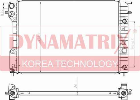 Dynamatrix DR63072A - Radiateur, refroidissement du moteur cwaw.fr