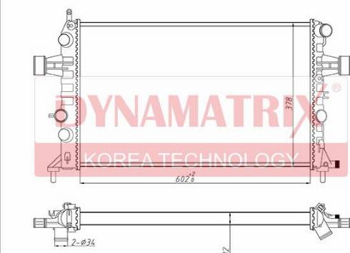 Dynamatrix DR63249 - Radiateur, refroidissement du moteur cwaw.fr