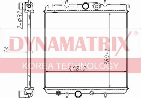 Dynamatrix DR63708A - Radiateur, refroidissement du moteur cwaw.fr