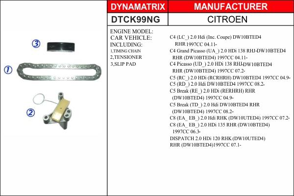 Dynamatrix DTCK99NG - Kit de distribution par chaîne cwaw.fr