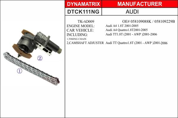 Dynamatrix DTCK111NG - Kit de distribution par chaîne cwaw.fr