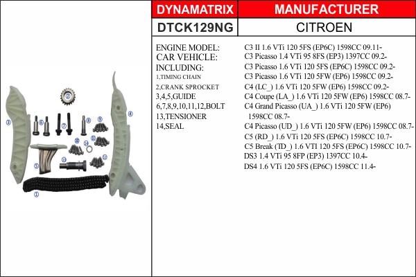 Dynamatrix DTCK129NG - Kit de distribution par chaîne cwaw.fr