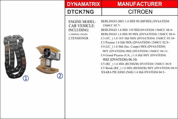 Dynamatrix DTCK7NG - Kit de distribution par chaîne cwaw.fr