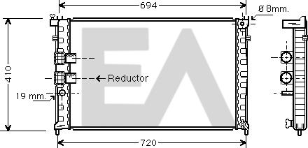 EACLIMA 31R55055 - Radiateur, refroidissement du moteur cwaw.fr