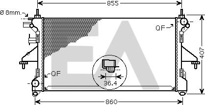 EACLIMA 31R55053 - Radiateur, refroidissement du moteur cwaw.fr