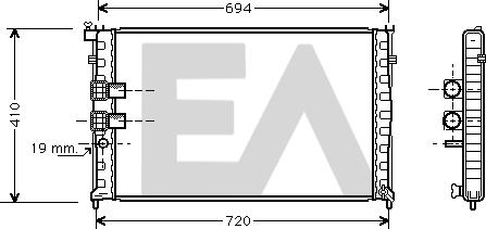 EACLIMA 31R55036 - Radiateur, refroidissement du moteur cwaw.fr