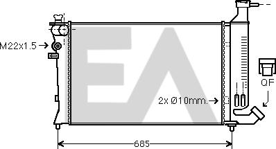 EACLIMA 31R55075 - Radiateur, refroidissement du moteur cwaw.fr