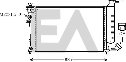 EACLIMA 31R55076 - Radiateur, refroidissement du moteur cwaw.fr