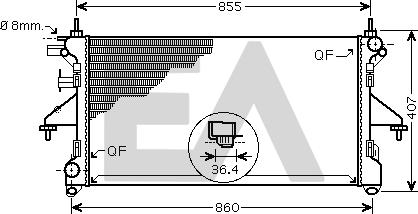 EACLIMA 31R55119 - Radiateur, refroidissement du moteur cwaw.fr