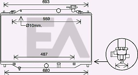 EACLIMA 31R52125 - Radiateur, refroidissement du moteur cwaw.fr