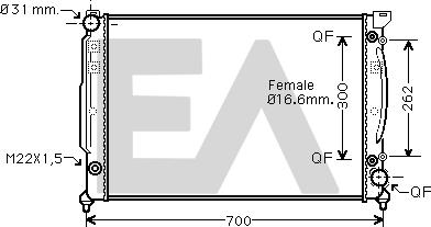 EACLIMA 31R02085 - Radiateur, refroidissement du moteur cwaw.fr