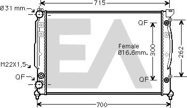 EACLIMA 31R02083 - Radiateur, refroidissement du moteur cwaw.fr