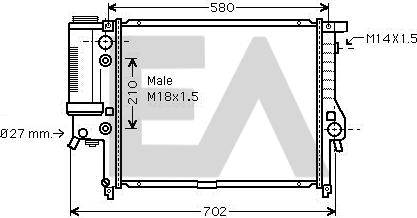 EACLIMA 31R07053 - Radiateur, refroidissement du moteur cwaw.fr