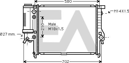 EACLIMA 31R07068 - Radiateur, refroidissement du moteur cwaw.fr