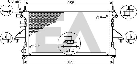 EACLIMA 31R25065 - Radiateur, refroidissement du moteur cwaw.fr