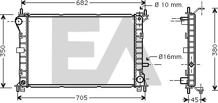 EACLIMA 31R22075 - Radiateur, refroidissement du moteur cwaw.fr