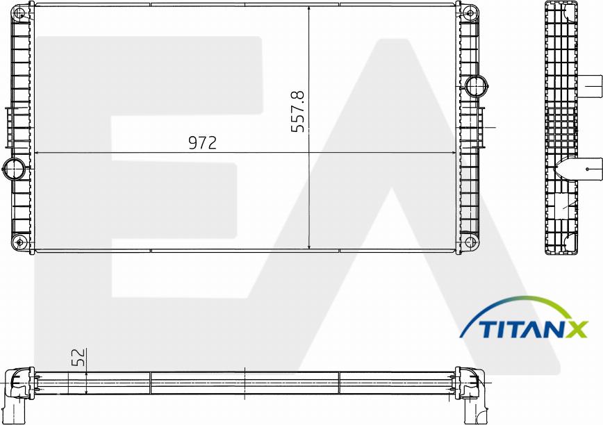 EACLIMA 31R76028T - Radiateur, refroidissement du moteur cwaw.fr