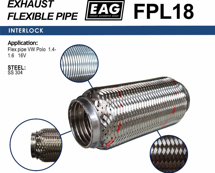 EAG FPL18 - Tuyau flexible, échappement cwaw.fr