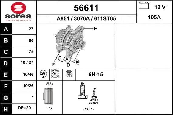 EAI 56611 - Alternateur cwaw.fr