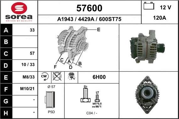 EAI 57600 - Alternateur cwaw.fr