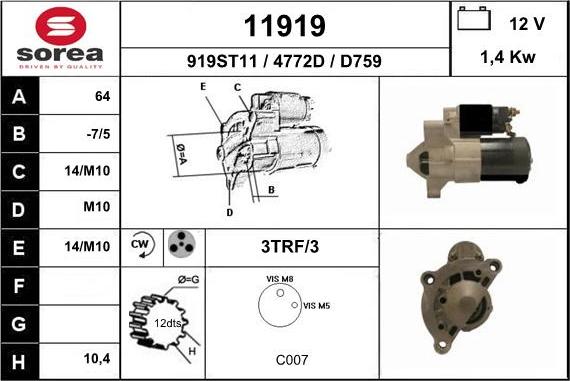 EAI 11919 - Démarreur cwaw.fr