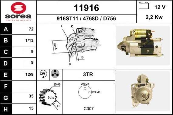 EAI 11916 - Démarreur cwaw.fr