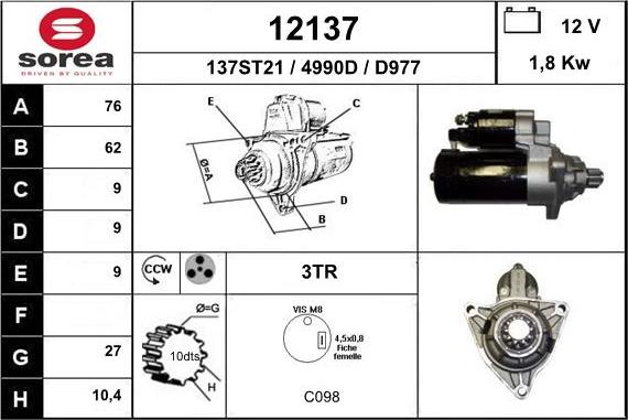 EAI 12137 - Démarreur cwaw.fr