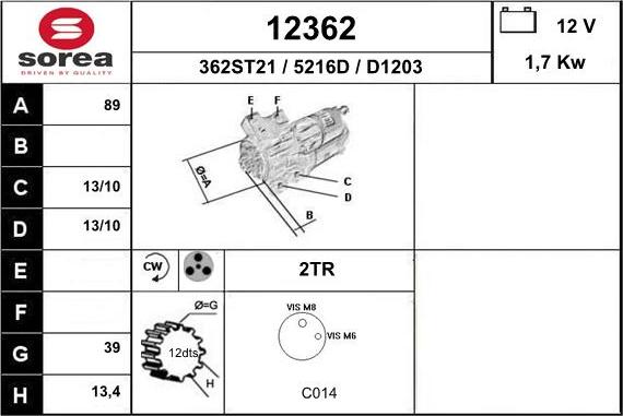 EAI 12362 - Démarreur cwaw.fr